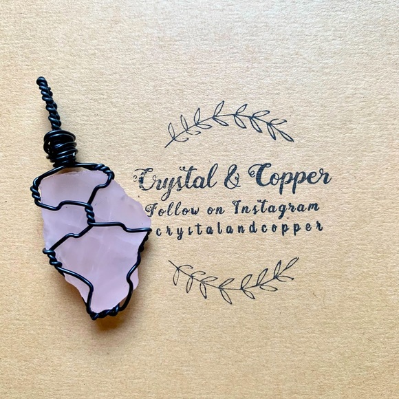 Hand Crafted Jewelry - Raw Rose Quartz Necklace